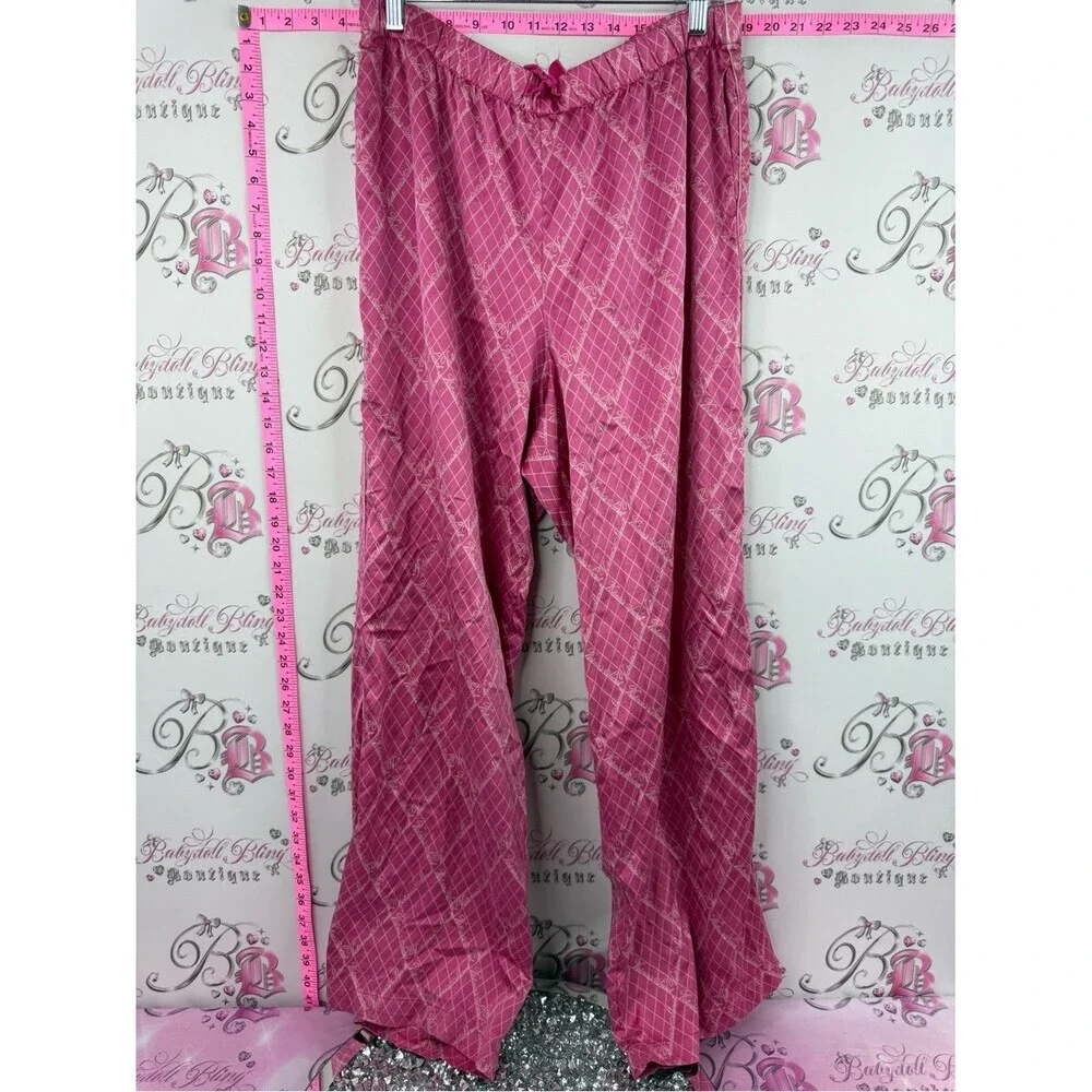 Victoria's Secret pants shiny Pink Patterned Satin Pajama Pants